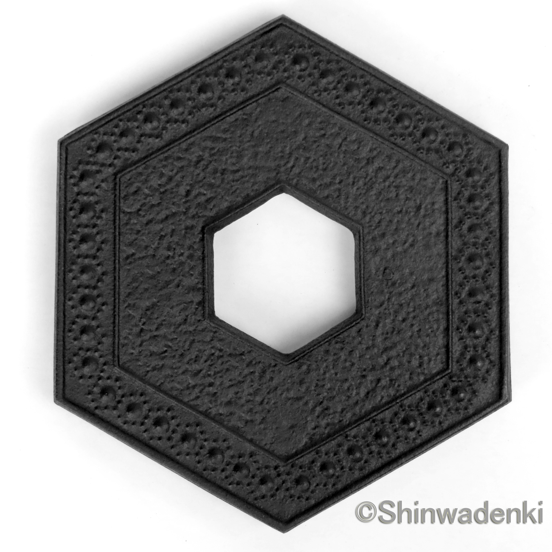 南部鉄器 釜敷 六角亀甲(大)