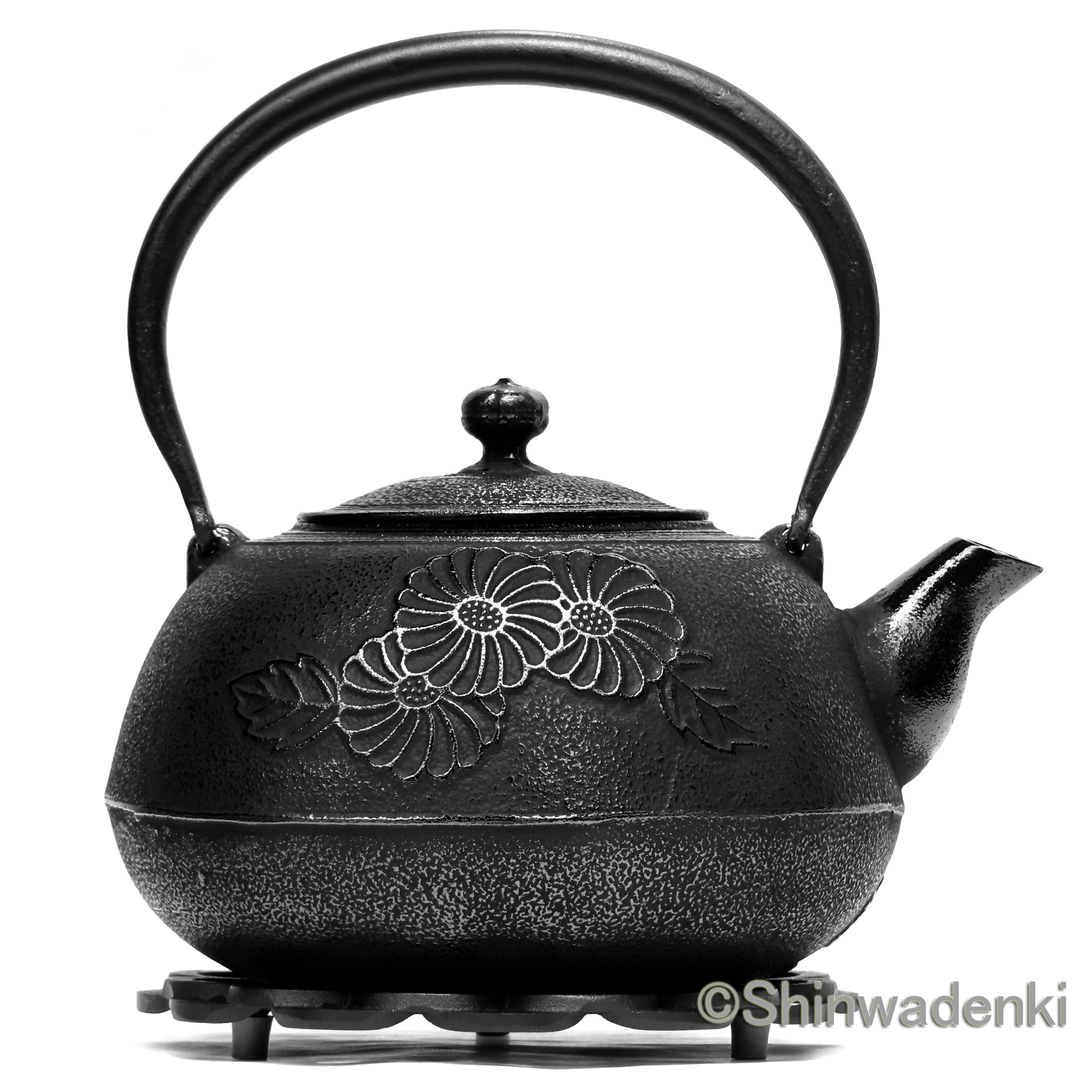 南部鉄器 南部鉄瓶 平丸菊