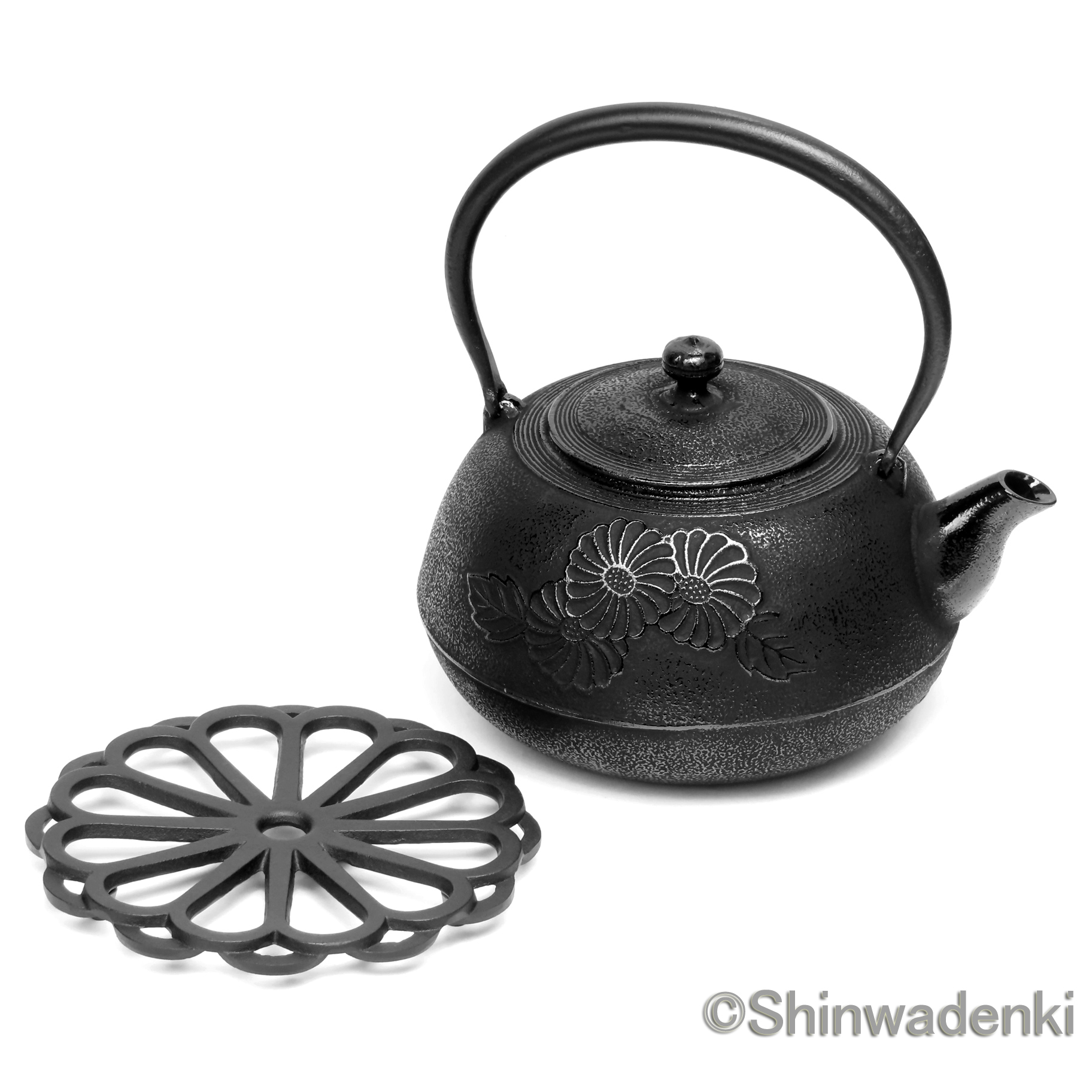 南部鉄器 南部鉄瓶 平丸菊