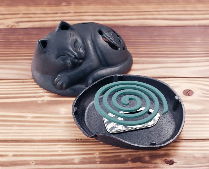 南部鉄器 蚊遣り 猫
