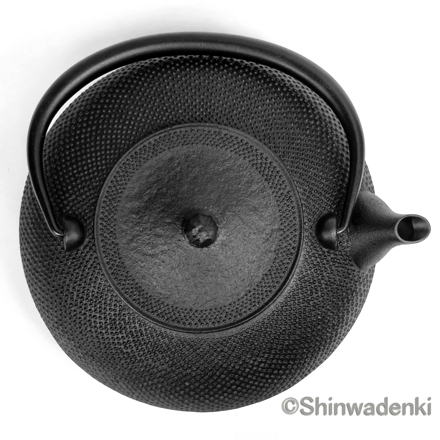 南部鉄器 鉄瓶 平丸アラレ(鉄蓋)