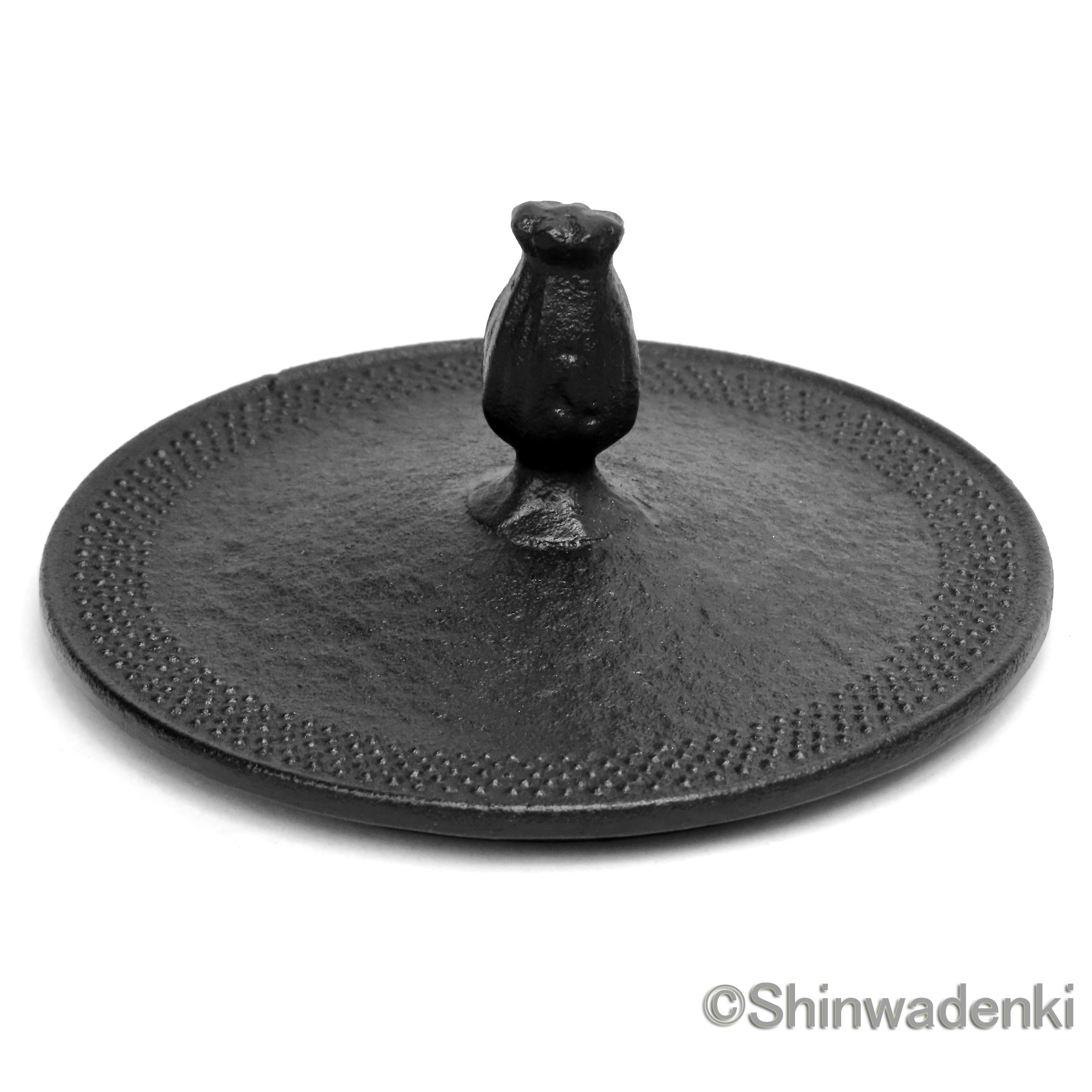 南部鉄器 鉄瓶 平丸アラレ(鉄蓋)