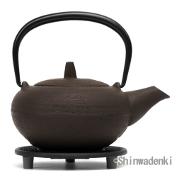 南部鉄器 急須 3型丸肌 こげ茶