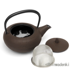 南部鉄器 急須 3型丸肌 こげ茶
