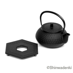 南部鉄器 鉄瓶兼用急須 5型新亀甲