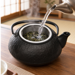 南部鉄器 鉄瓶兼用急須 5型七宝