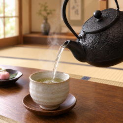 南部鉄器 鉄瓶兼用急須 5型七宝