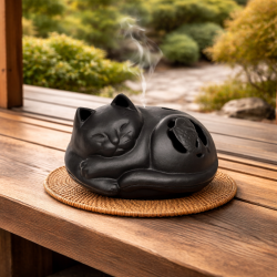 南部鉄器 蚊遣り 猫