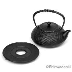 南部鉄器 鉄瓶兼用急須 アラレ(黒)