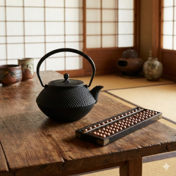 南部鉄器 急須兼用 鉄瓶 算玉アラレ