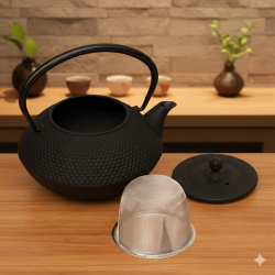 南部鉄器 急須兼用 鉄瓶 算玉アラレ