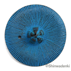 南部鉄器 ティーポット 急須 平丸千筋 青