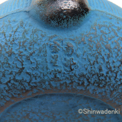 南部鉄器 ティーポット 急須 平丸千筋 青