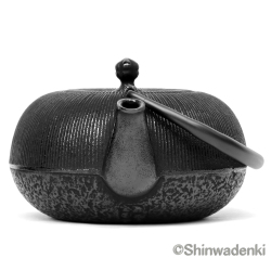 南部鉄器 ティーポット 急須 平丸千筋 黒