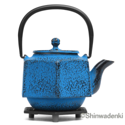 南部鉄器 急須 六角利久 青