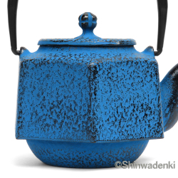 南部鉄器 急須 六角利久 青