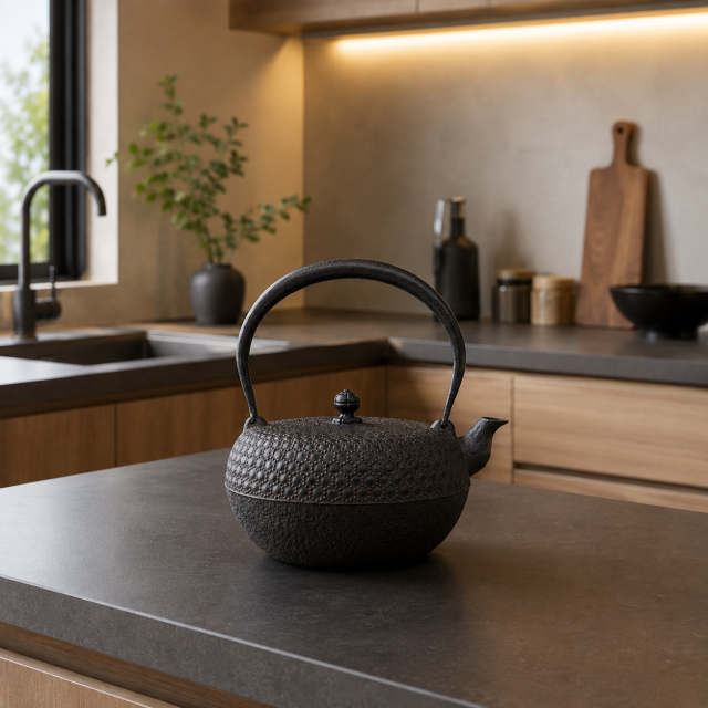南部鉄器 鉄瓶 清末・清茂作 9型姥口亀甲