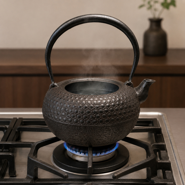 鉄瓶 清末・清茂作 9型姥口亀甲