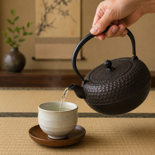 鉄瓶 清末・清茂作 9型姥口亀甲
