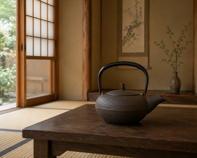 南部鉄器 急須 3型丸肌 こげ茶