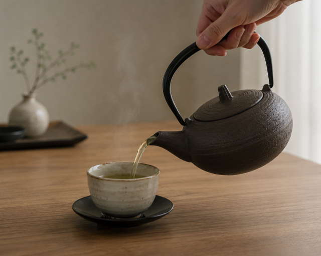 南部鉄器 急須 3型丸肌 こげ茶