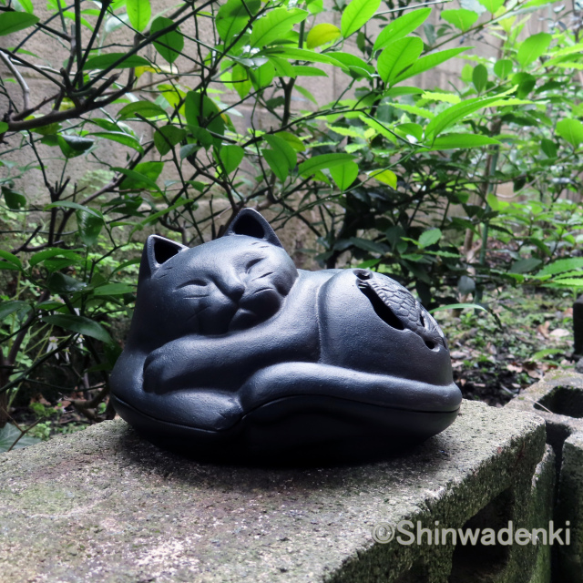 南部鉄器 蚊遣り 猫