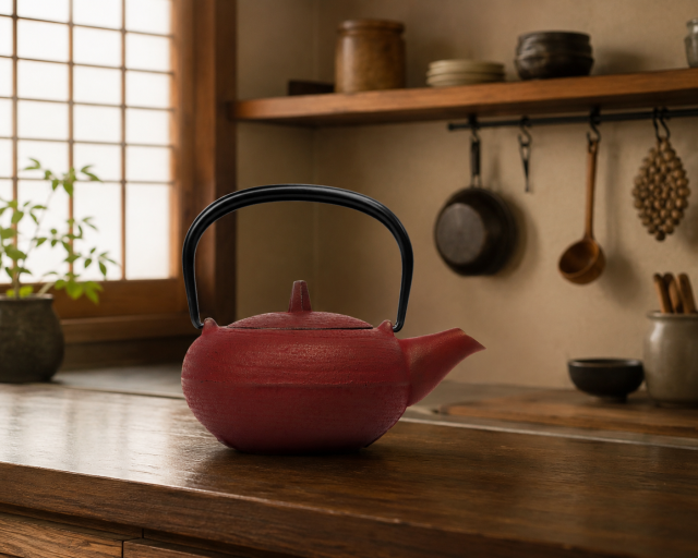 南部鉄器 急須 3型丸肌 えび茶