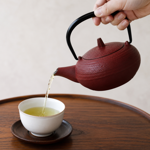 南部鉄器 急須 3型丸肌 えび茶