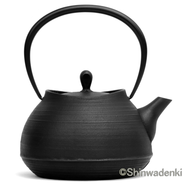 南部鉄器 鉄瓶 刷毛目(黒仕上げ)1L