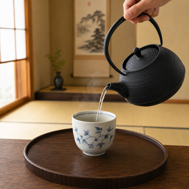 南部鉄器 鉄瓶 刷毛目