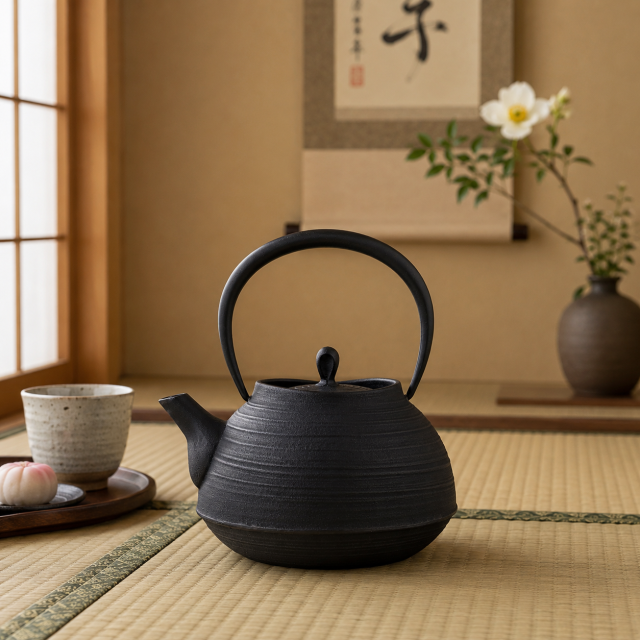 南部鉄器 鉄瓶 刷毛目