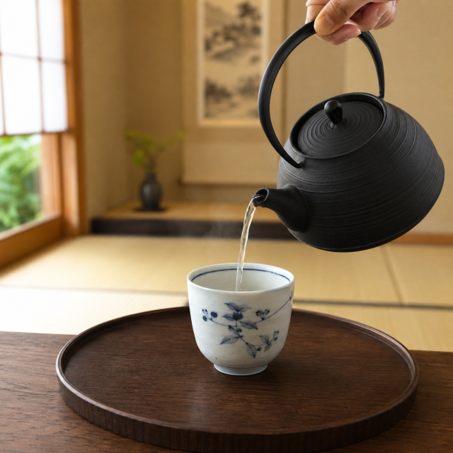南部鉄器 鉄瓶 刷毛目