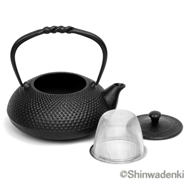 南部鉄器 鉄瓶兼用急須 アラレ(黒)