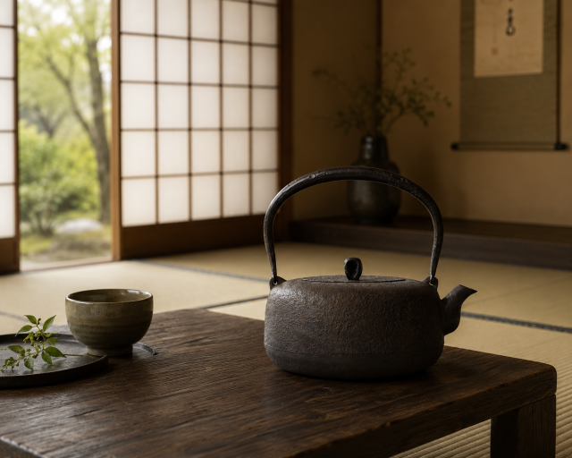 南部鉄器 鉄瓶 平丸小肌