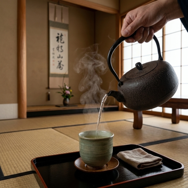 南部鉄器 鉄瓶 平丸小肌